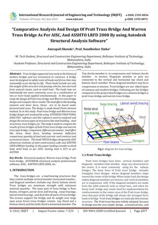 “Comparative Analysis And Design Of Pratt Truss Bridge And Warren Truss ...