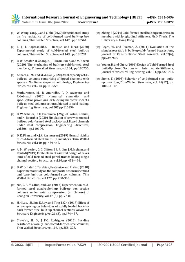 Study The Structural Performance of Cold Formed Steel Sigma Face-to ...