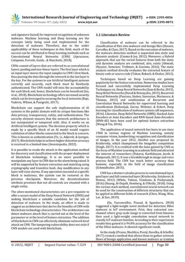 MALWARE DETECTION AND SUPPRESSION USING BLOCKCHAIN TECHNOLOGY | PDF ...