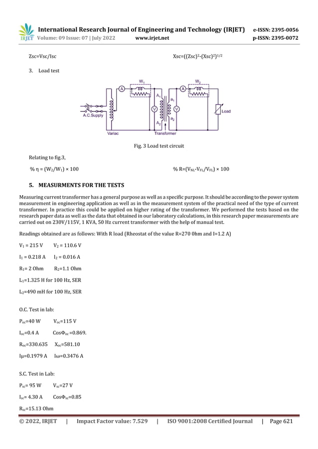 MULTIPLE TESTS ON TRANSFORMER WITH THE HELP OF MATLAB SIMULINK | PDF ...