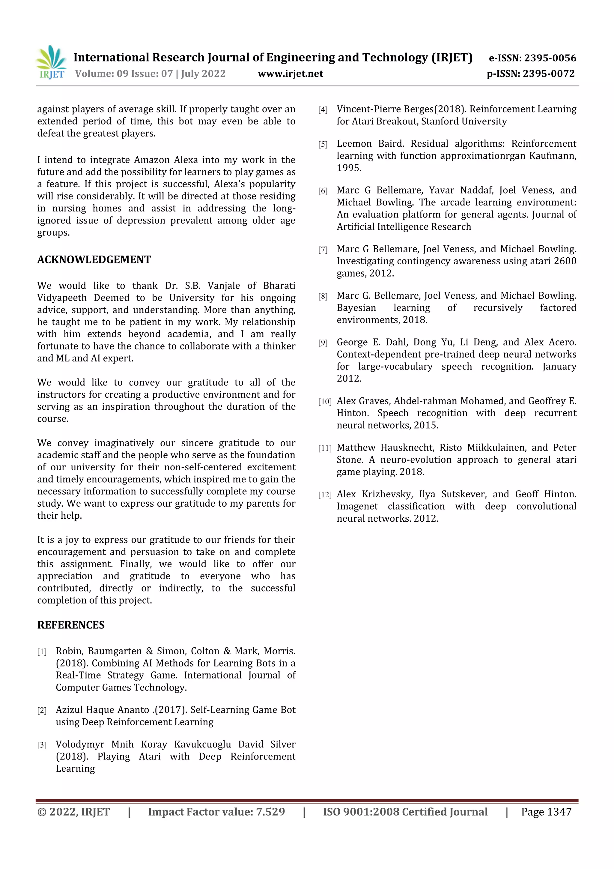 GAMING BOT USING REINFORCEMENT LEARNING | PDF