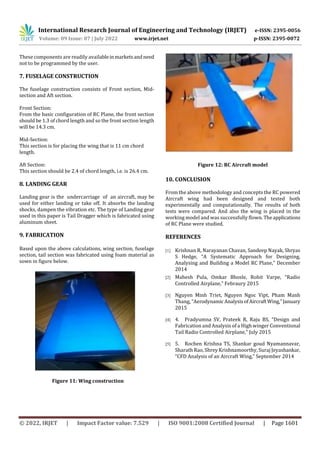 Design, Fabrication and Aerodynamic Analysis of RC Powered Aircraft ...