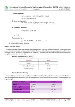 Design and Analysis of Braking and Steering of a Go-Kart | PDF