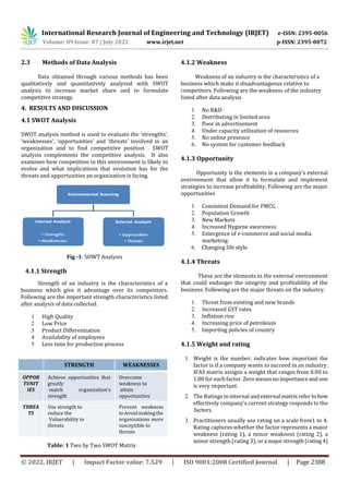 Swot Examples Manufacturing Pdf SWOT ANALYSIS OF A MULTI PRODUCT DETERGENT MANUFACTURING INDUSTRY- A ...