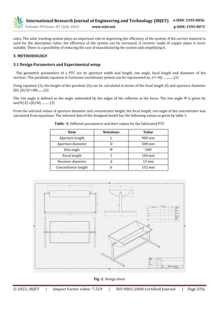 DESIGN OF SOLAR PARABOLIC TROUGH WATER HEATER | PDF