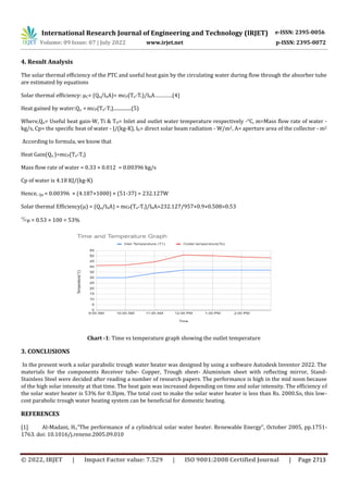 DESIGN OF SOLAR PARABOLIC TROUGH WATER HEATER | PDF