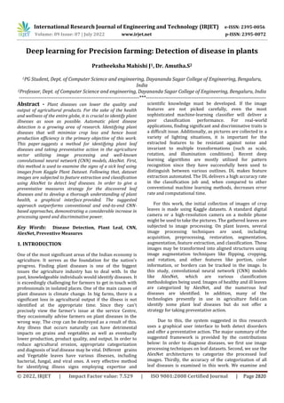 Deep learning for Precision farming: Detection of disease in plants | PDF