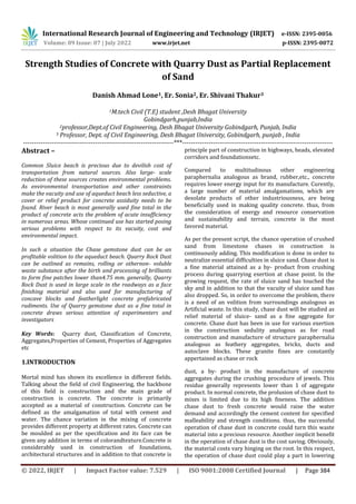 Strength Studies of Concrete with Quarry Dust as Partial Replacement of ...