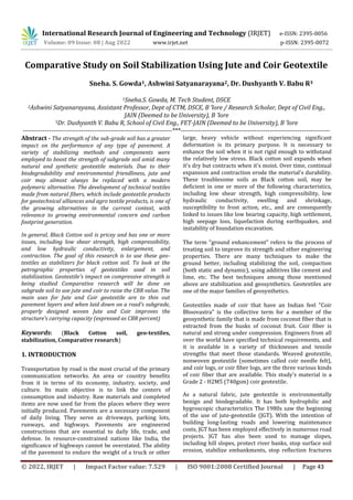 Comparative Study on Soil Stabilization Using Jute and Coir Geotextile ...