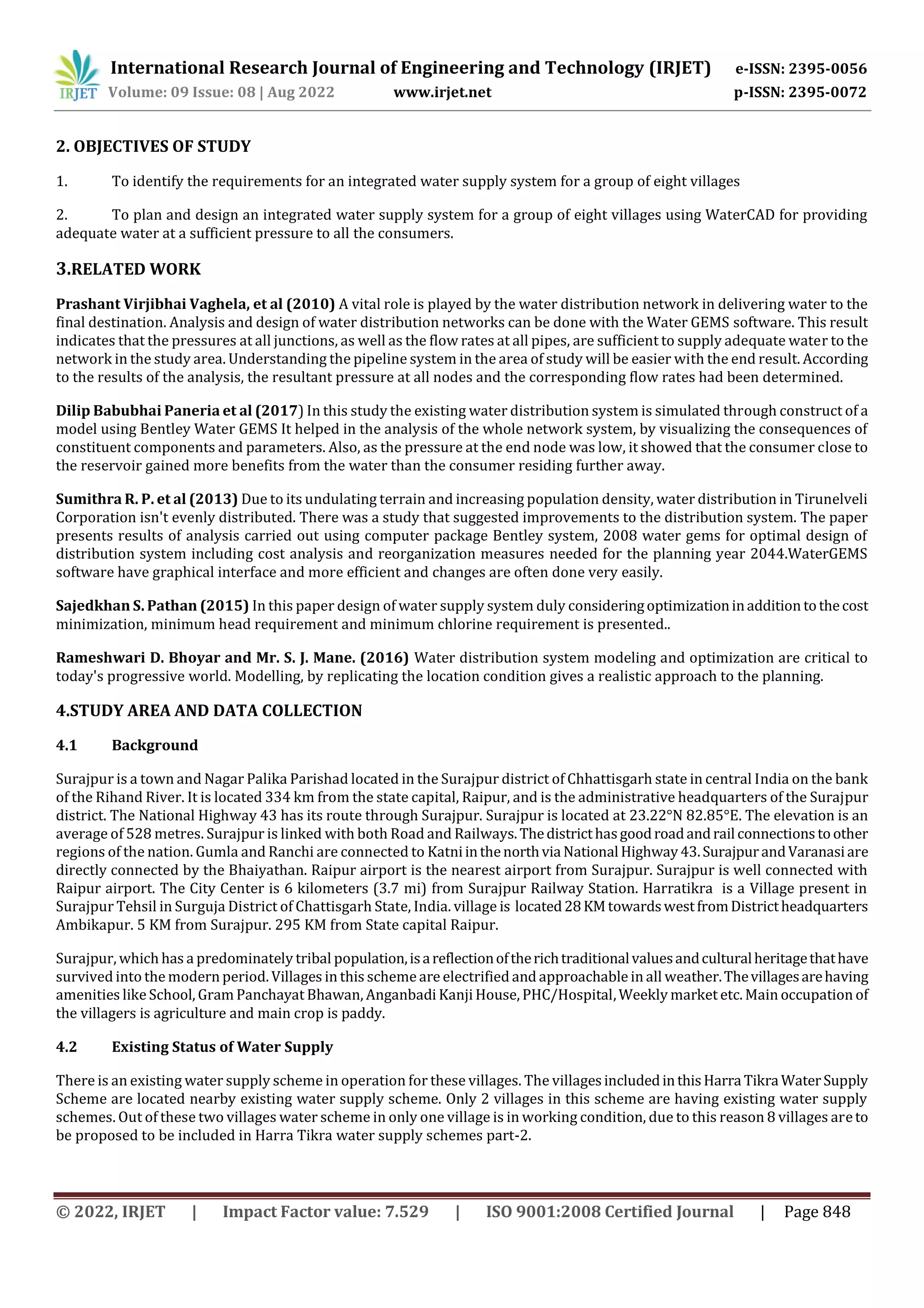 DESIGN OF MULTI-VILLAGE WATER SUPPLY SYSTEM | PDF
