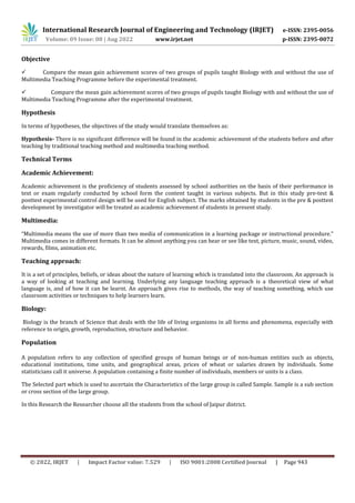 A Study on Impact of Multimedia Approach Teaching –Learning Process | PDF