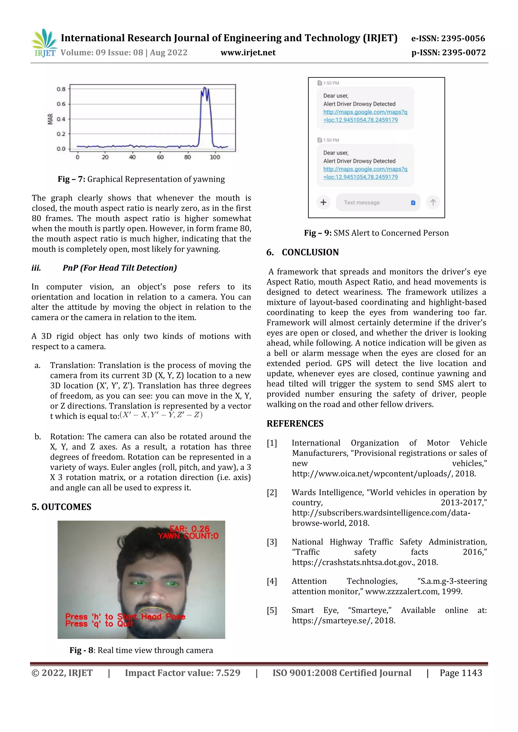 Driver Drowsiness and Alert System using Image Processing & IoT | PDF