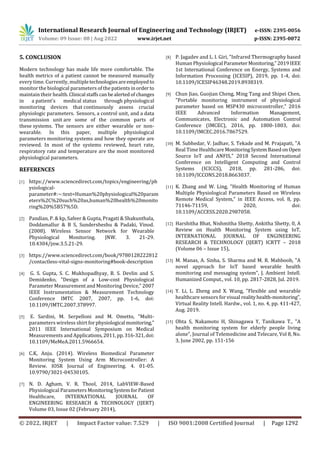 A Review of Physiological Parameters Monitoring Systems | PDF