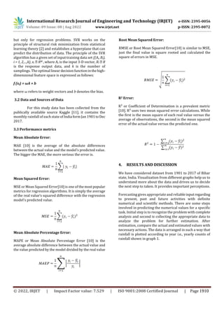 ANALYSIS AND PREDICTION OF RAINFALL USING MACHINE LEARNING TECHNIQUES | PDF