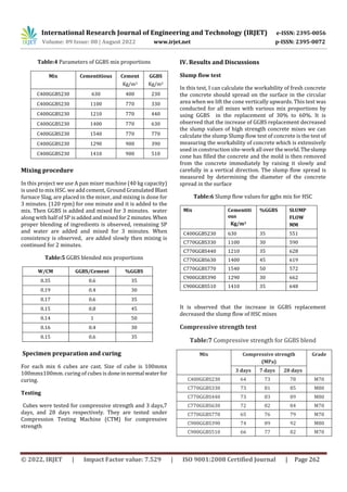 Optimization of Mix Proportion for High Strength Concrete Using GGBS | PDF