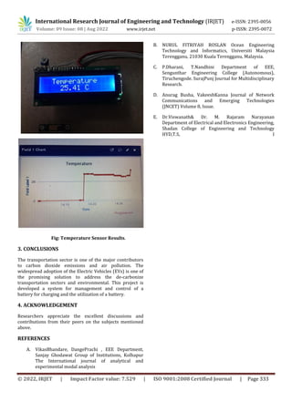 Automatic EV Battery Management and control Systems using IOT | PDF