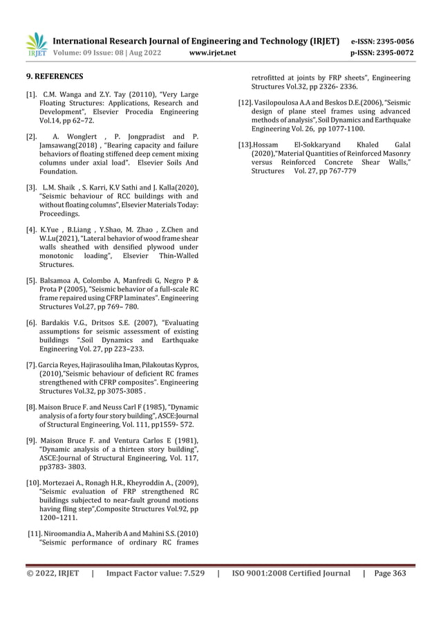 SEISMIC PERFORMANCE OF HIGH RISE BUILDINGS WITH FLOATING COLUMNS AND ...