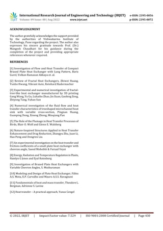 Heat Transfer Analysis of a Biomimetic Plate Heat Exchanger with Bird ...