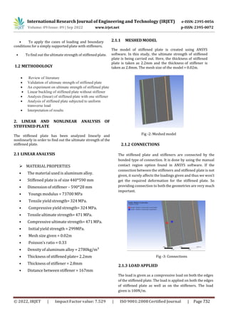 NONLINEAR BUCKLING ANALYSIS OF STIFFENED PLATE | PDF