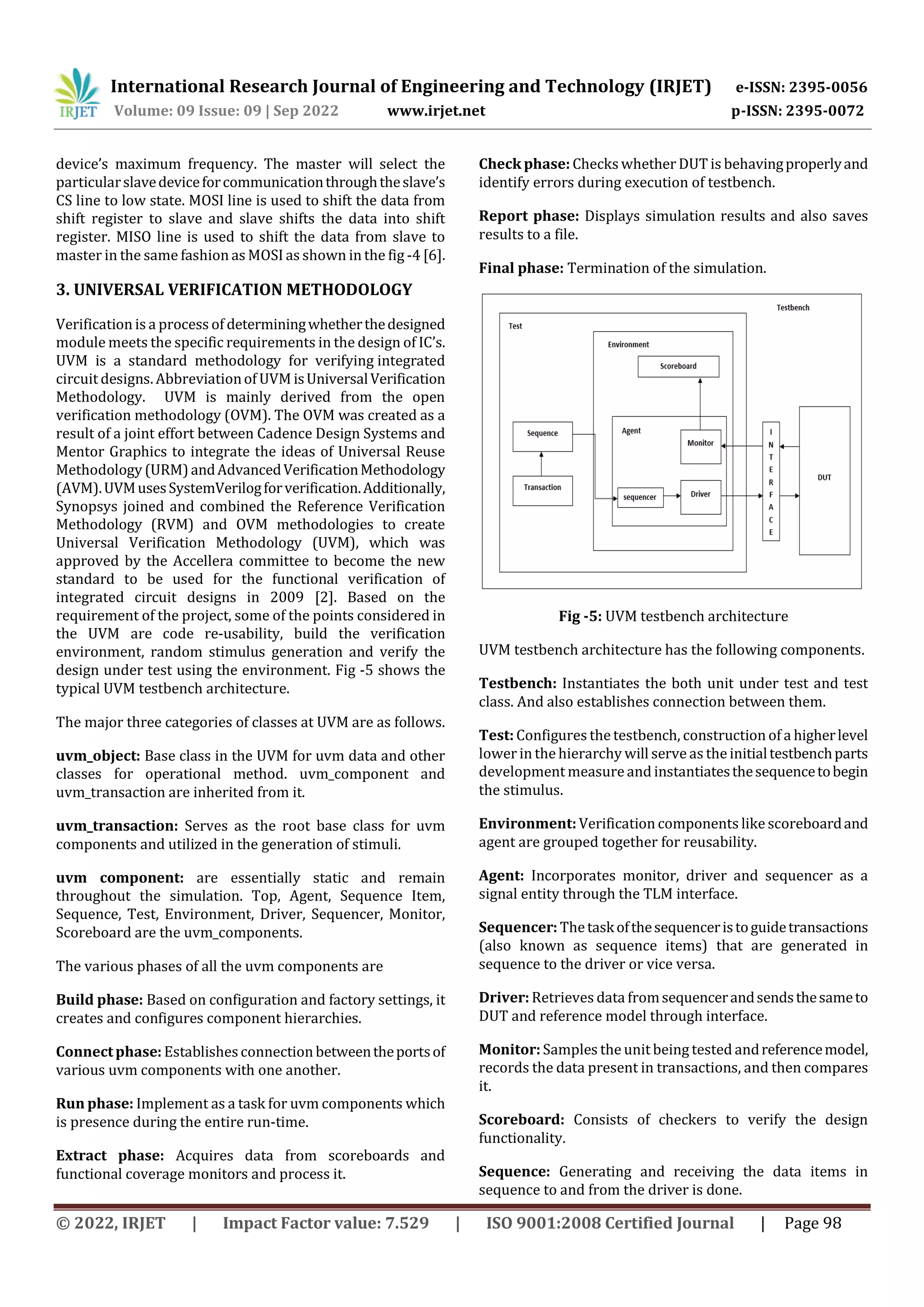 Design and Verification of the UART and SPI protocol using UVM | PDF