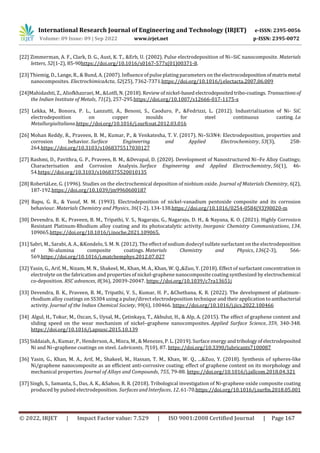 The Characteristics of Electrodeposited Nickel composite coatings- A ...