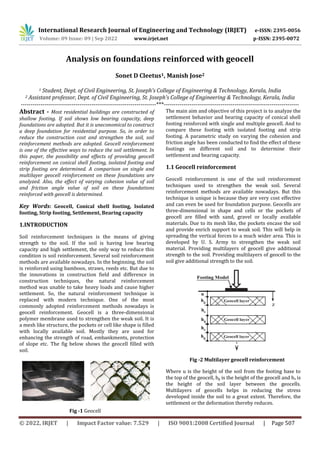 Analysis on foundations reinforced with geocell | PDF