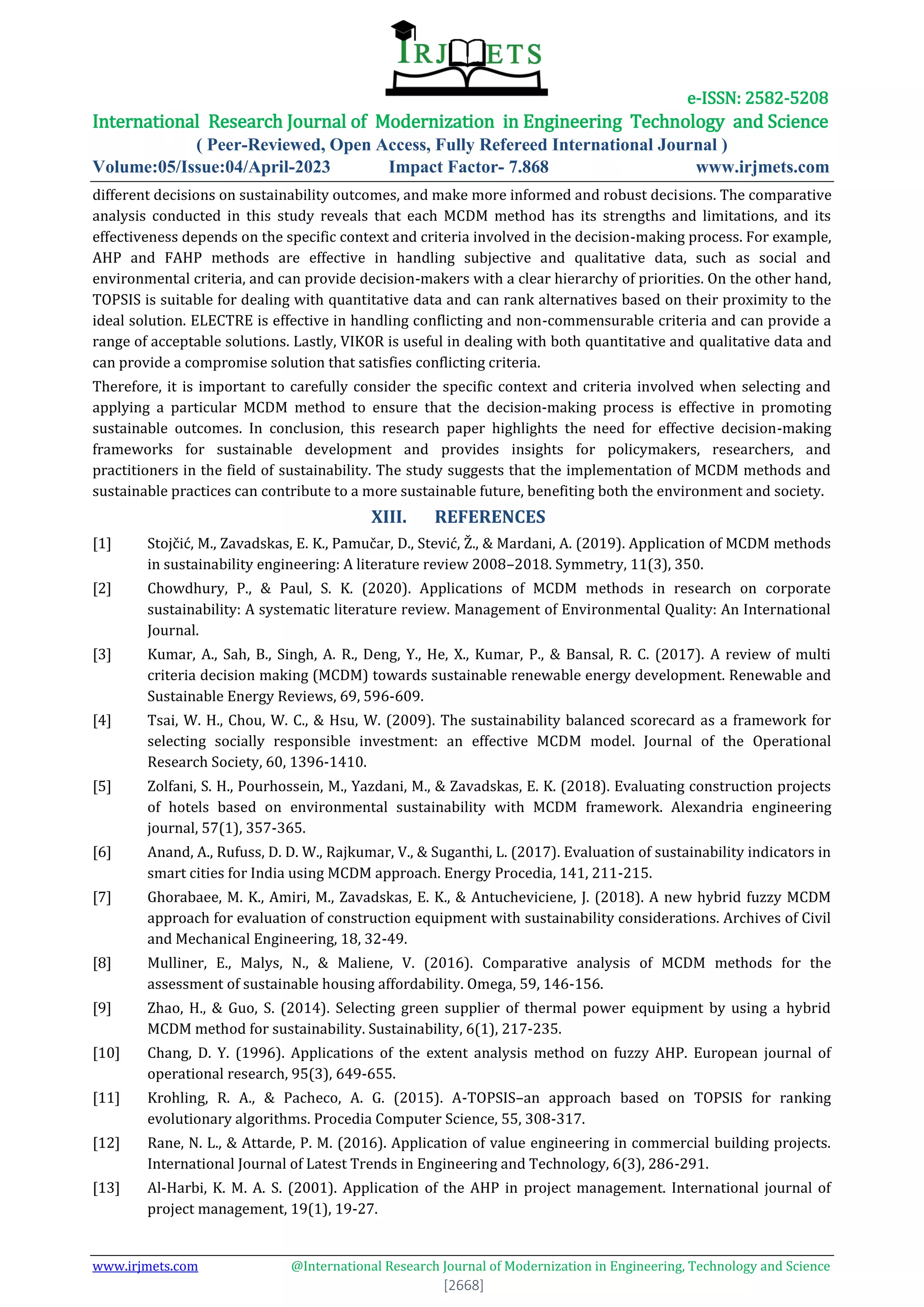 Multi-Criteria Decision-Making (MCDM) as a powerful tool for ...