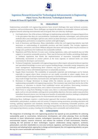 Sustainable Civil Engineering Solutions through Technological ...
