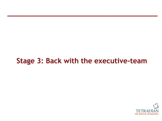 Stage 3: Back with the executive-team 