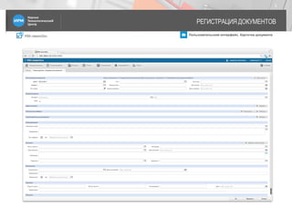 IRM classicDoc Пользовательский интерфейс. Карточка документа
РЕГИСТРАЦИЯ ДОКУМЕНТОВ
5
 