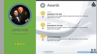 w w w . D o m a i n . c o m Page 65
www.MainSlide.com
© All Rights Reserved.
Confidential
2010
DESIGNER OF THE YEAR
Nam faucibus, leo at sagittis vehicula, magna odio pulvinar eros, id rhoncus
augue tortor nec sapien.
Awards
JOHN DOE
GRAPHIC DESIGNER
2013
DEVELOPER OF THE YEAR
Nam faucibus, leo at sagittis vehicula, magna odio pulvinar eros, id rhoncus
augue tortor nec sapien.
2015
LOREM IPSUM DOLOS
Nam faucibus, leo at sagittis vehicula, magna odio pulvinar eros, id rhoncus
augue tortor nec sapien.
 