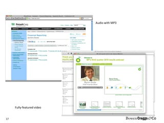 Audio with MP3 Fully-featured video 
