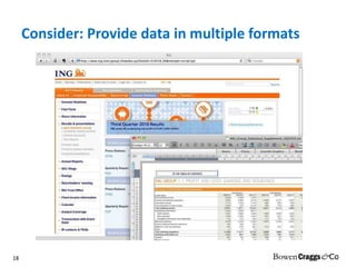 Consider: Provide data in multiple formats 