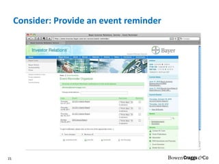Consider: Provide an event reminder 