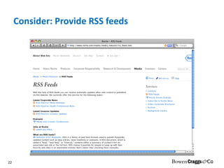 Consider: Provide RSS feeds 