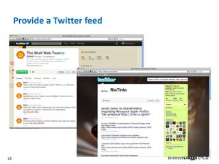 Provide a Twitter feed 