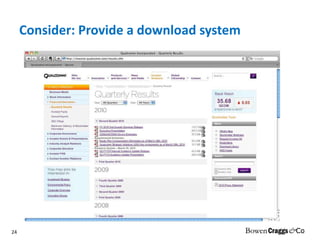 Consider: Provide a download system 