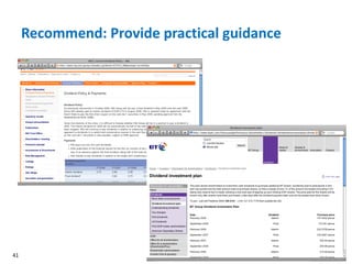 Recommend: Provide practical guidance 