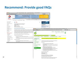 Recommend: Provide good FAQs 