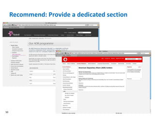 Recommend: Provide a dedicated section 