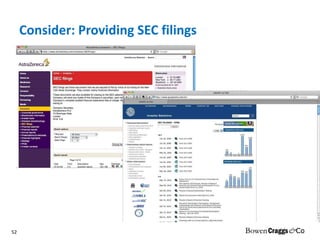 Consider: Providing SEC filings 
