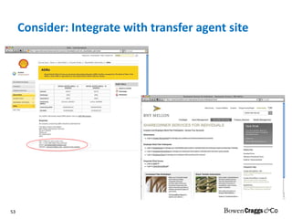 Consider: Integrate with transfer agent site 