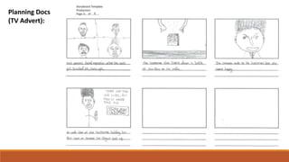Planning Docs
(TV Advert):
 