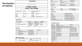 Planning Docs
(TV Advert):
 