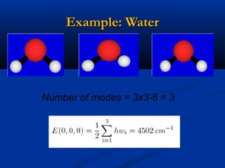 Example: WaterExample: Water
Number of modes = 3x3-6 = 3
 