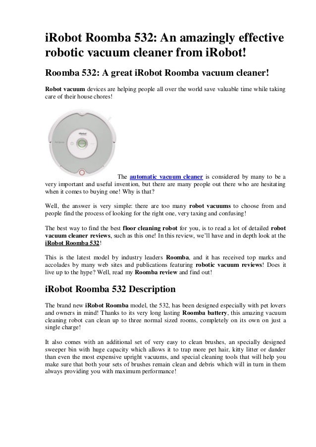 I Robot Roomba 532 I Robot Roomba 532
