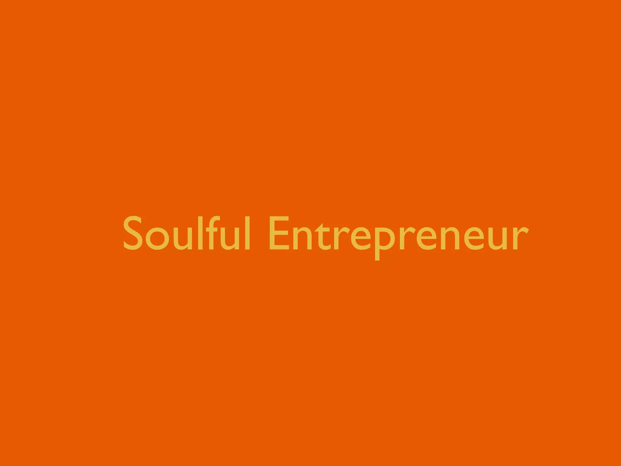 Soulful Entrepreneur 
 