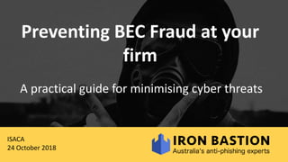 A practical guide for minimising cyber threats
ISACA
24 October 2018
 