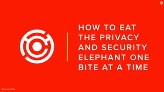 @ironcorelabs
HOW TO EAT
THE PRIVACY
AND SECURITY
ELEPHANT ONE
BITE AT A TIME
@ironcorelabs
 