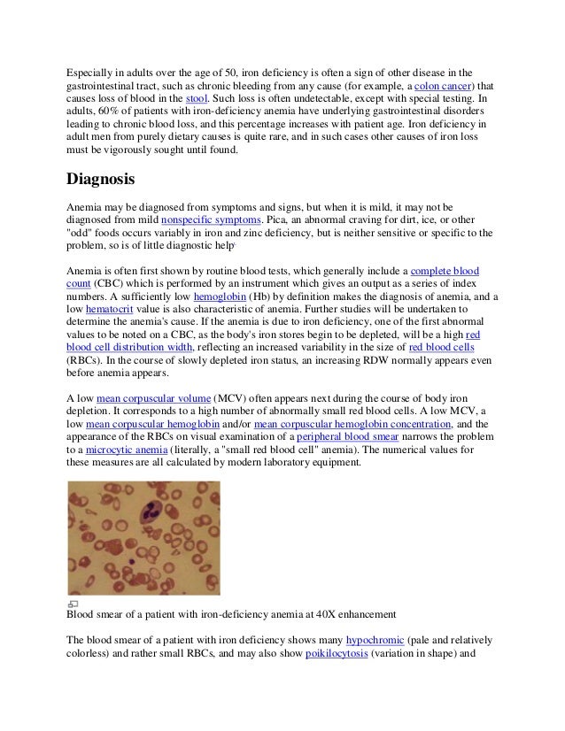 Iron defeciency anemia